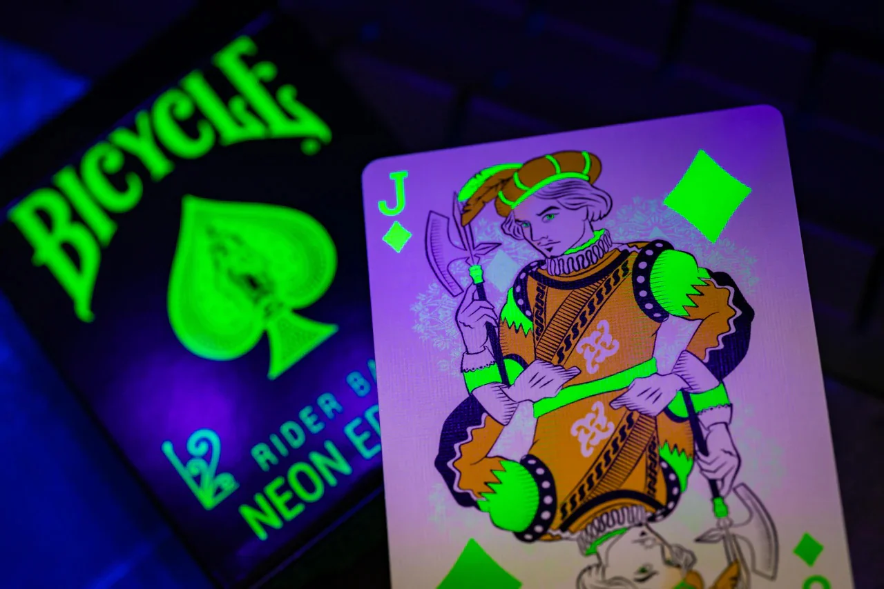 Bicycle Neon Rider Back Green-Glo Deck Playing Cards - Limited Edition