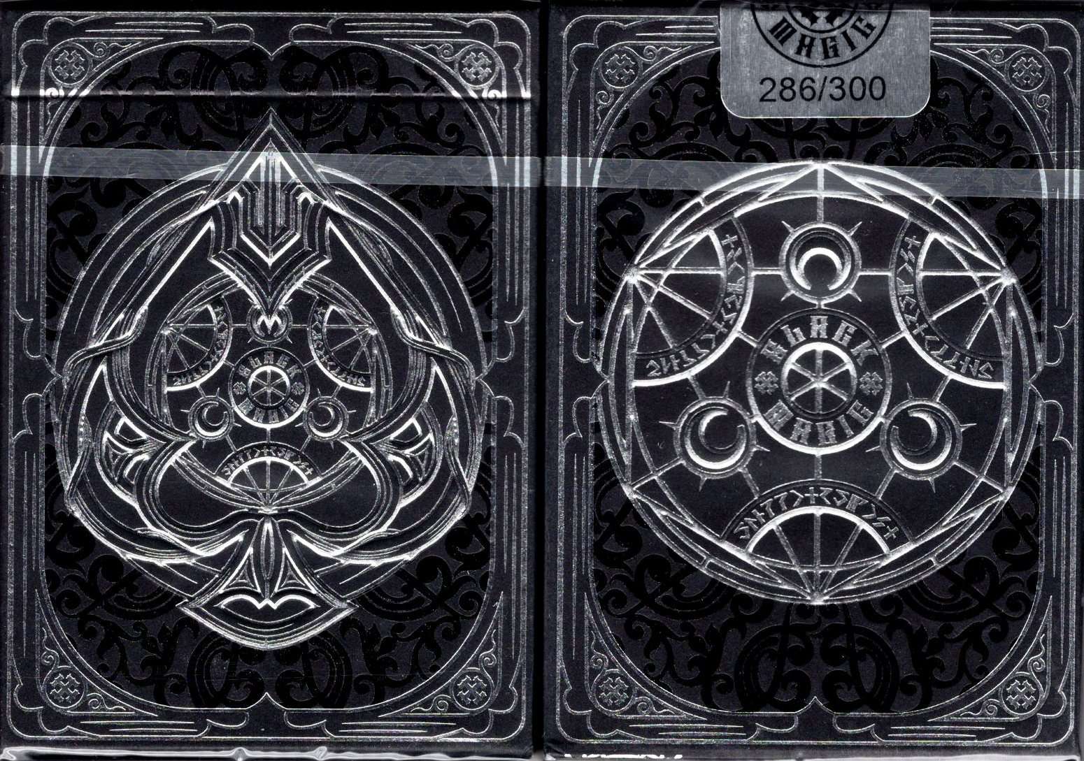 Black Magic Silver Gilded Playing Cards USPCC