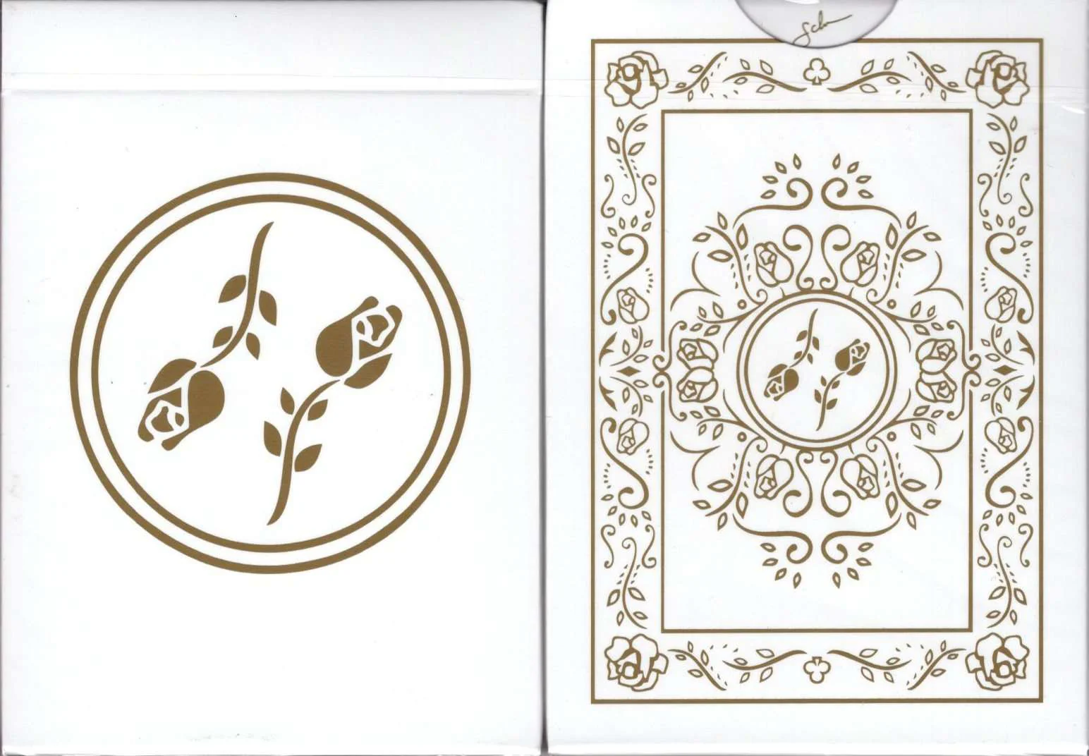 Black Roses White Gold Playing Cards USPCC