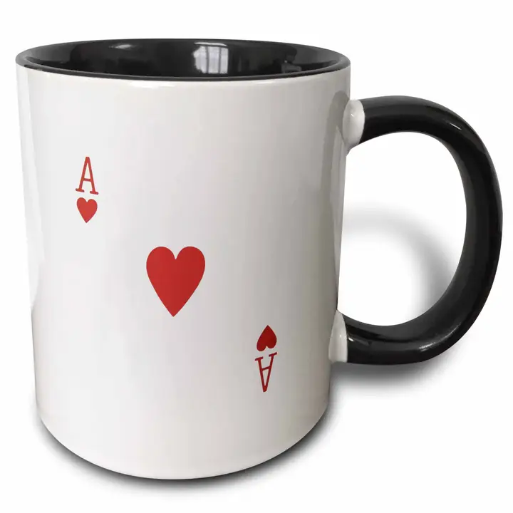 Two-Tone Black Mug - Ace of Hearts Design (11 oz)