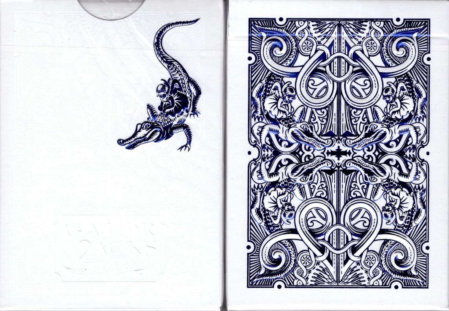 Blue Metallic Gatorbacks Playing Cards USPCC