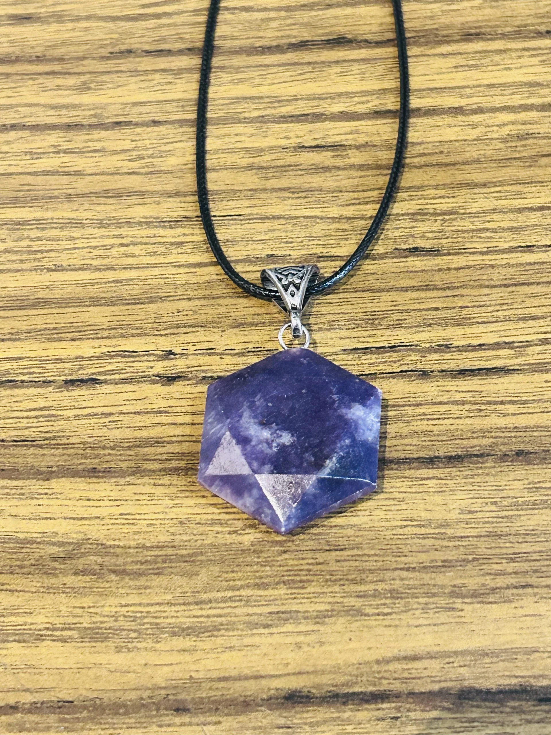Lepidolite Hexagon Necklace