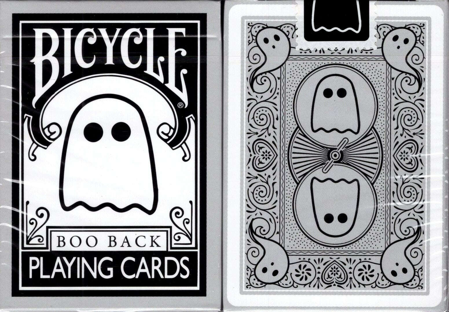 Boo Back Grey Bicycle Playing Cards