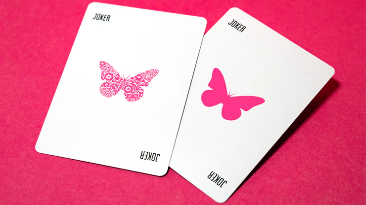 Butterfly Worker Marked Playing Cards Pink Cartamundi