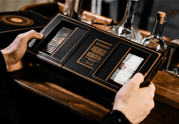 Card College The Deluxe Elegant Box Black Gilded Playing Cards 2 Deck Set