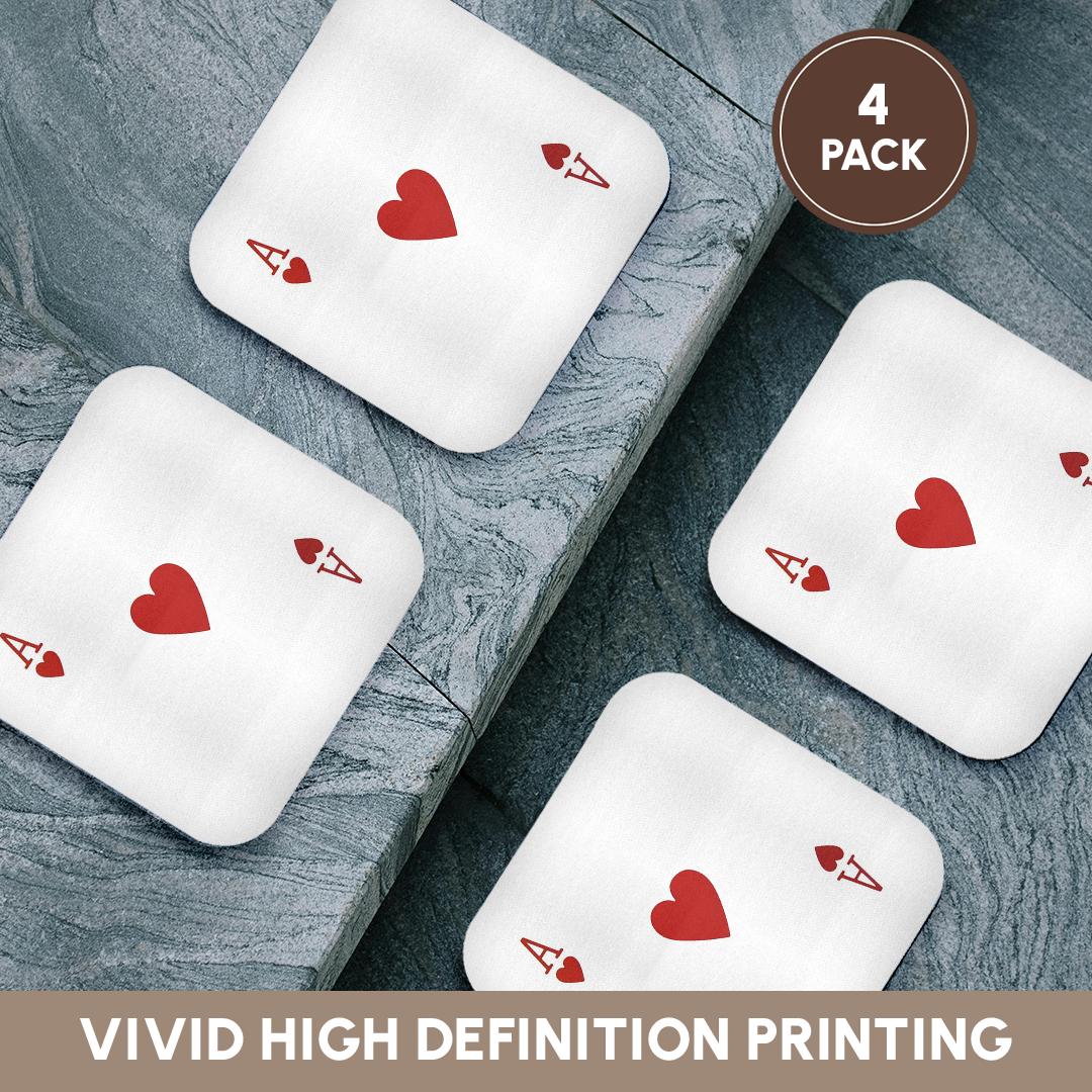 Ace of Hearts Playing Card - Coaster