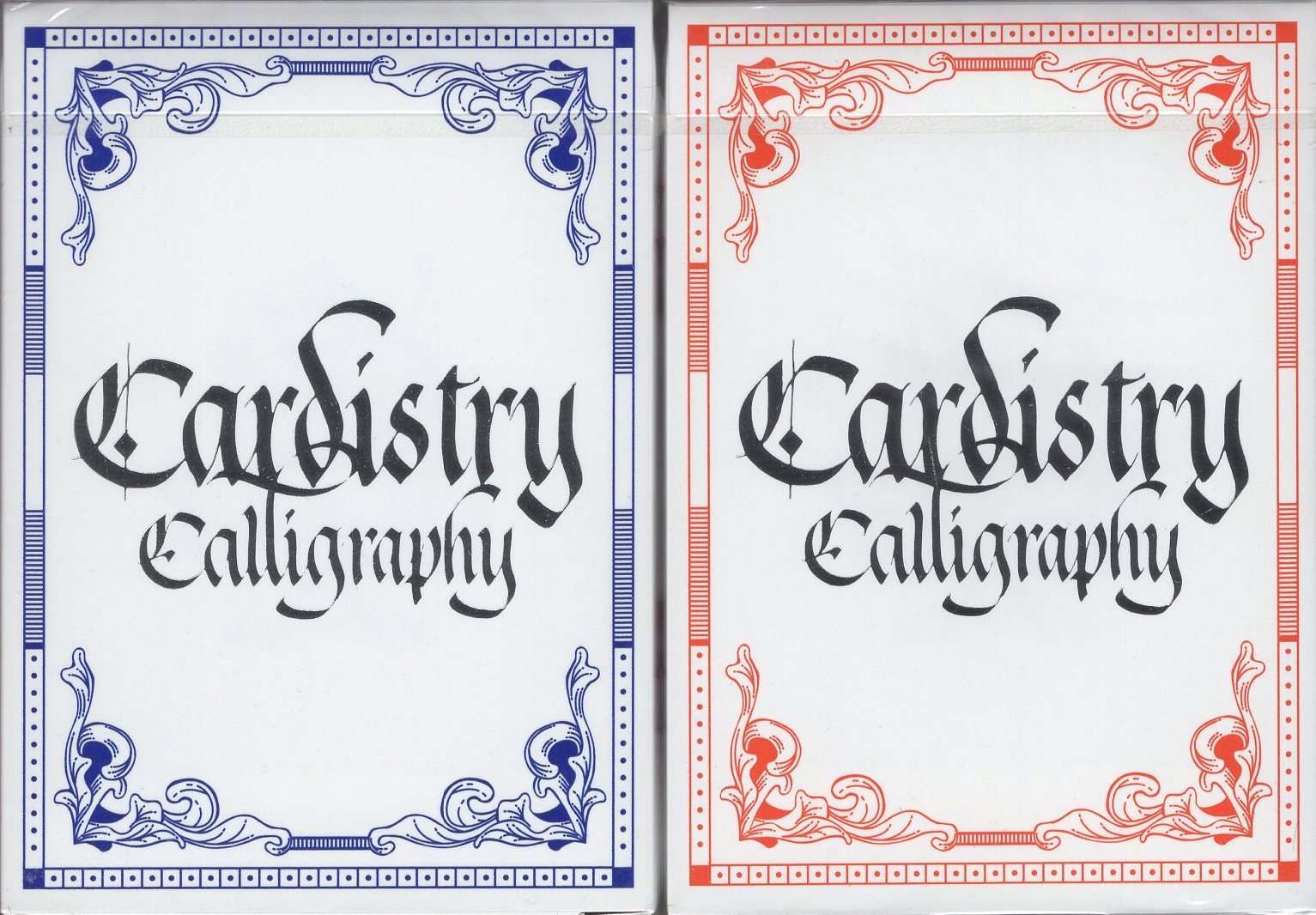 Cardistry Calligraphy Playing Cards - Blue & Red