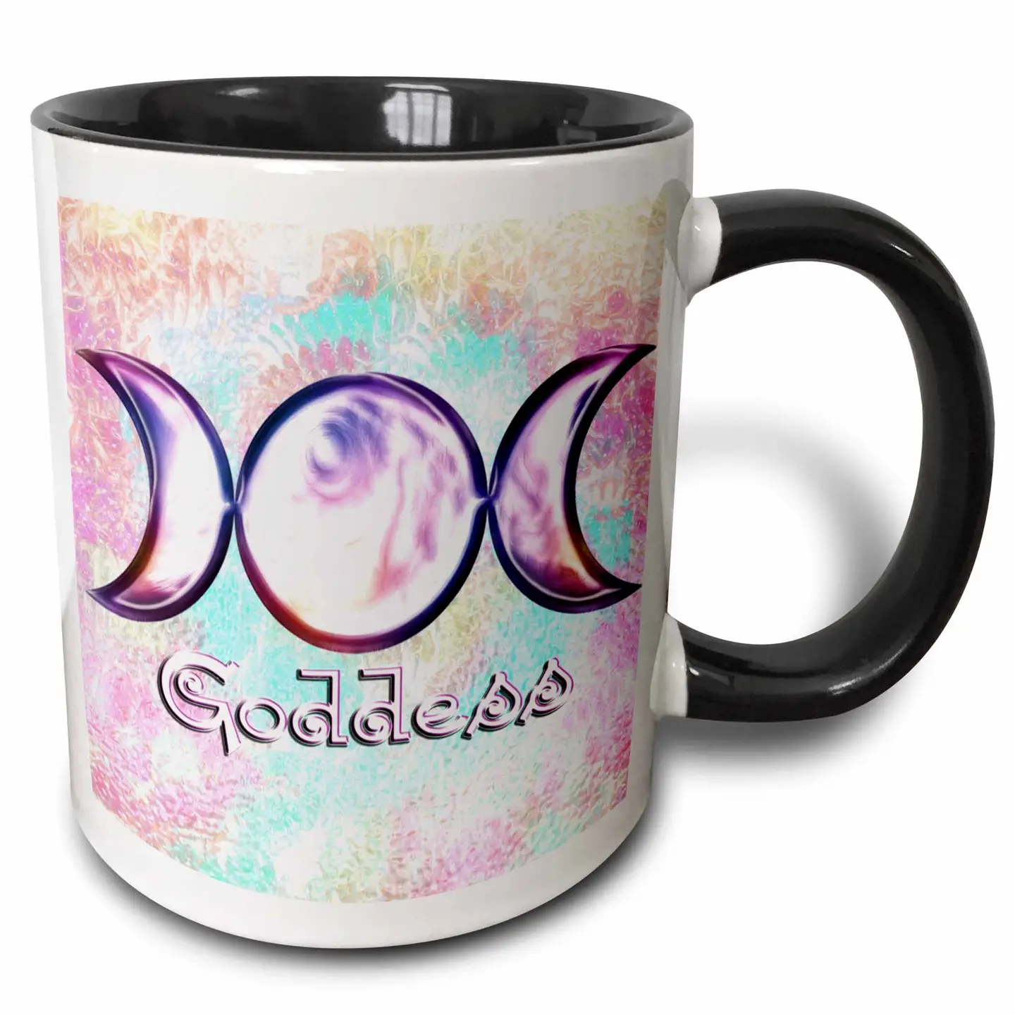 Two-Tone Black Mug Triple Moon Goddess - 11oz