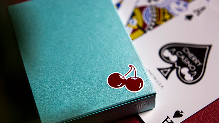Cherry Casino House Deck Tropicana Teal Playing Cards USPCC