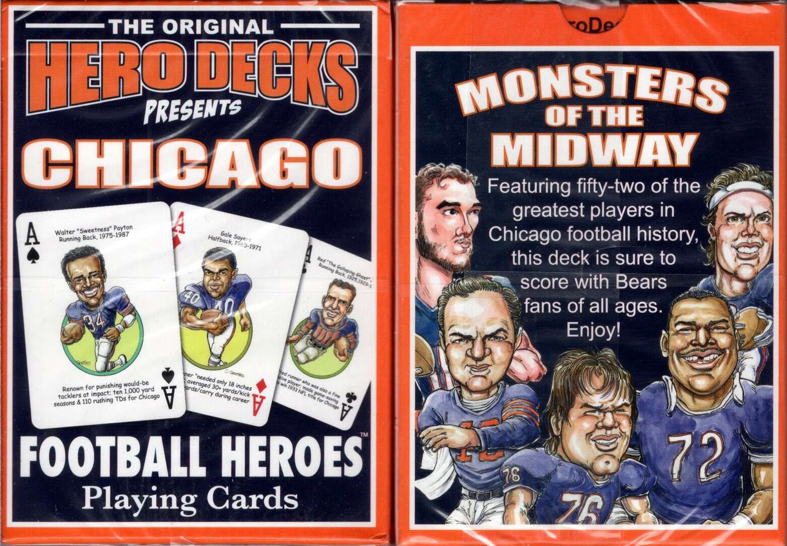 Chicago Football Heroes Playing Cards
