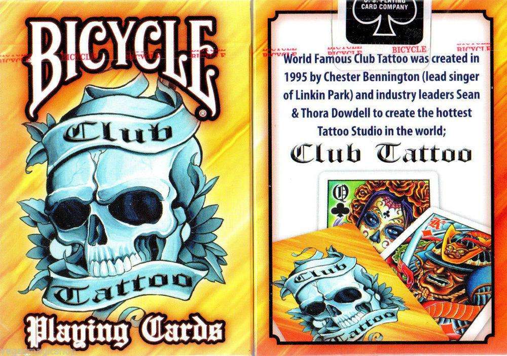 Club Tattoo Orange Bicycle Playing Cards