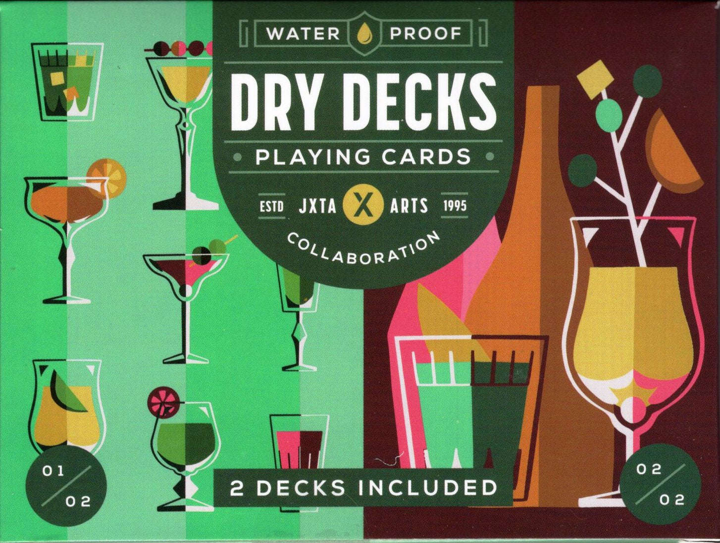 Cocktail Concoctions Plastic Playing Cards 2 Deck Set