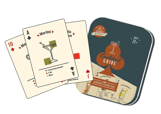 Cocktail Guide Playing Cards In Tin