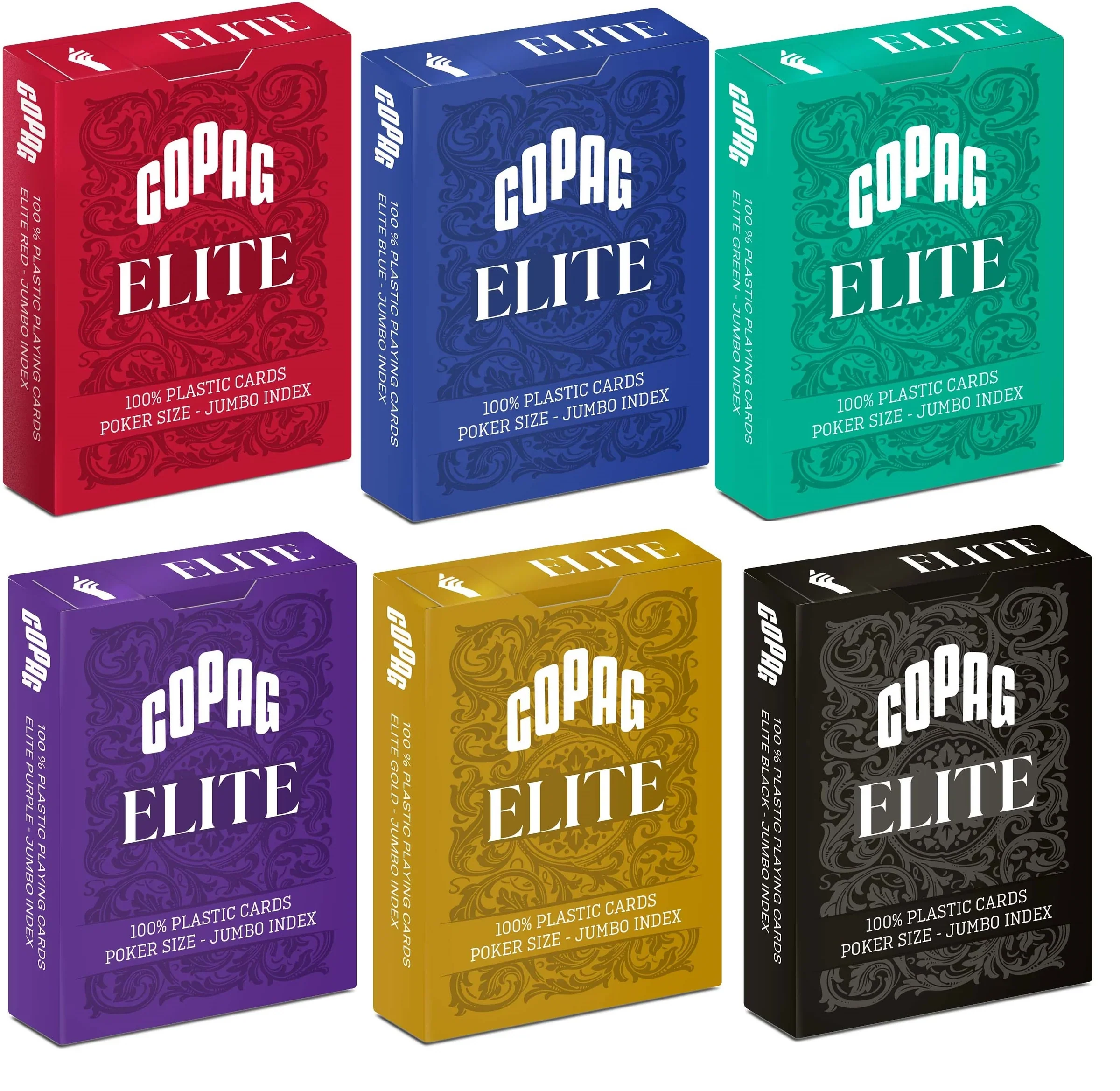 Copag Elite 100% Plastic Jumbo Index â 6 Deck Set