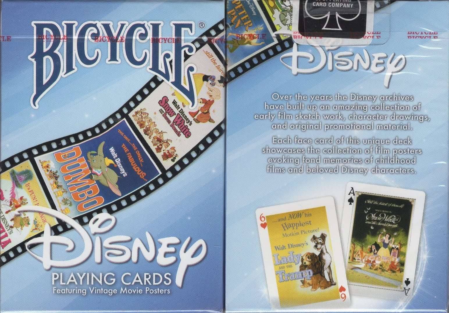 Disney Vintage Movie Posters Bicycle Playing Cards