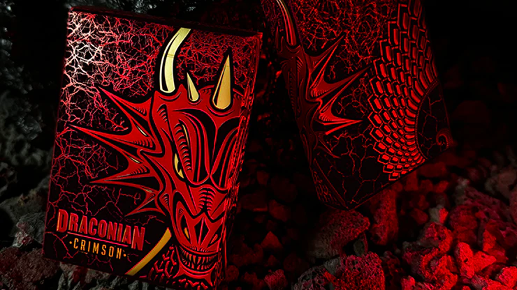 Draconian Crimson Playing Cards by Midnight Cards with Ultra Red Card Edges