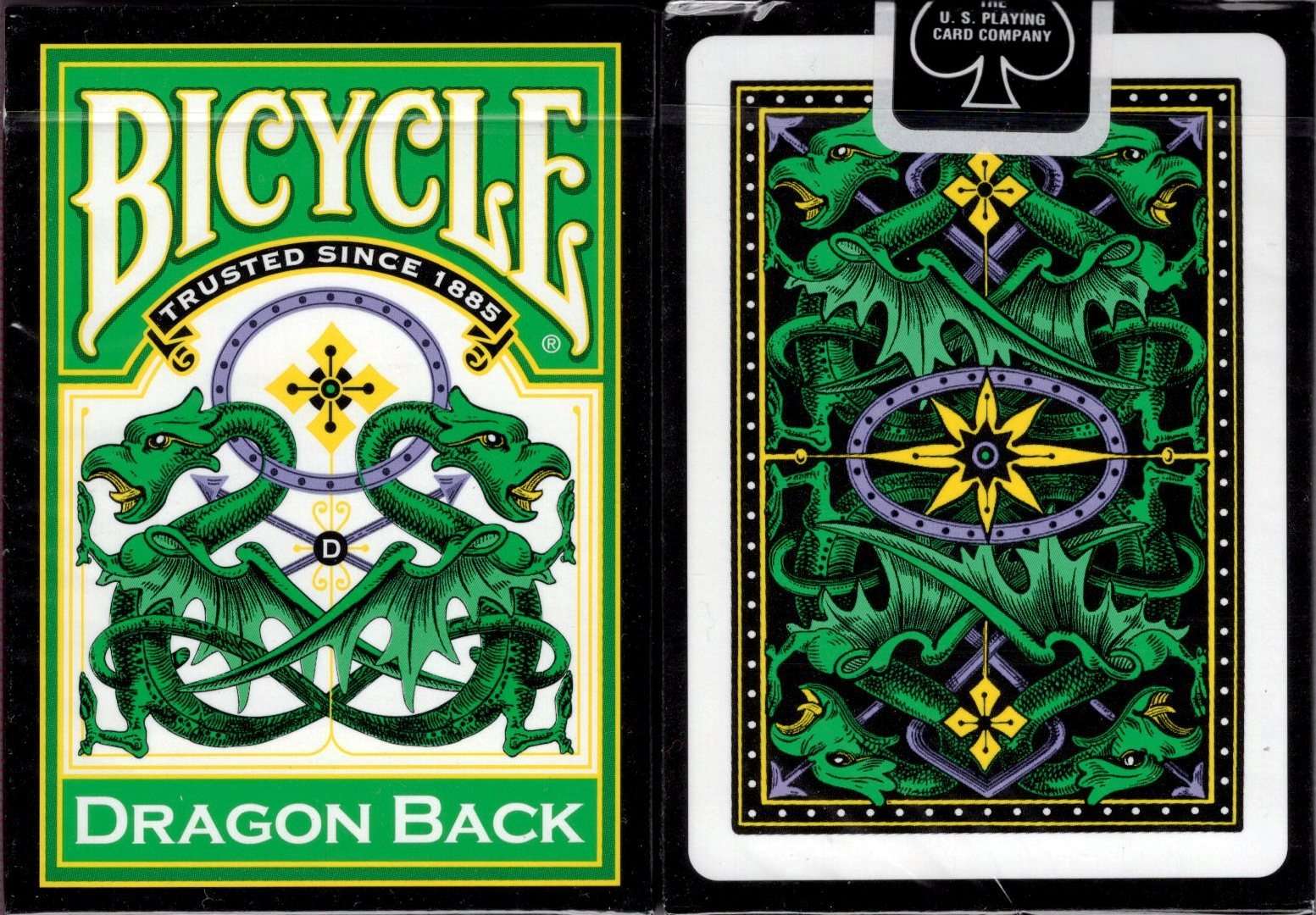 Dragon Back Green Bicycle Playing Cards