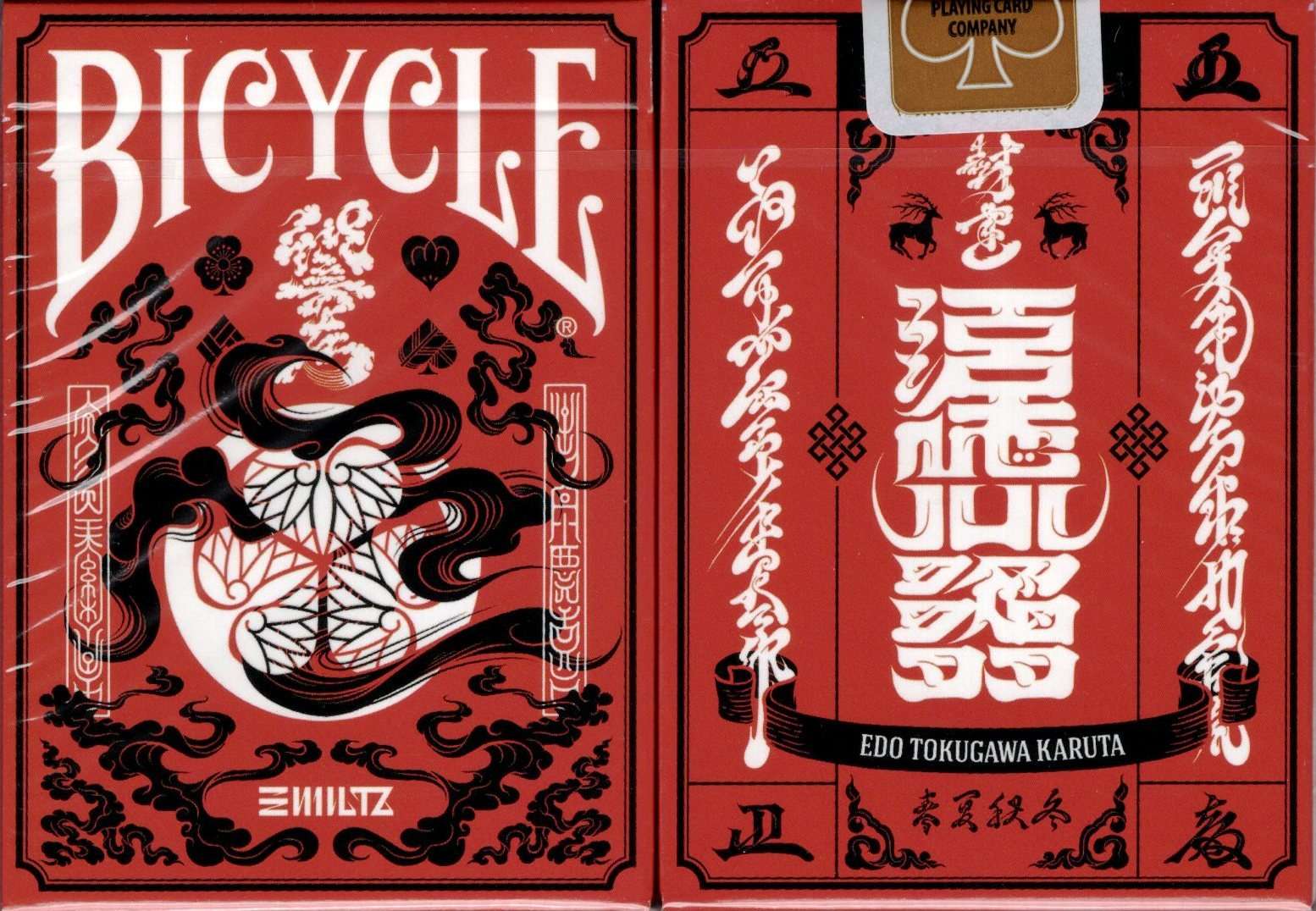 Edo Karuta Daimyo Red Bicycle Playing Cards