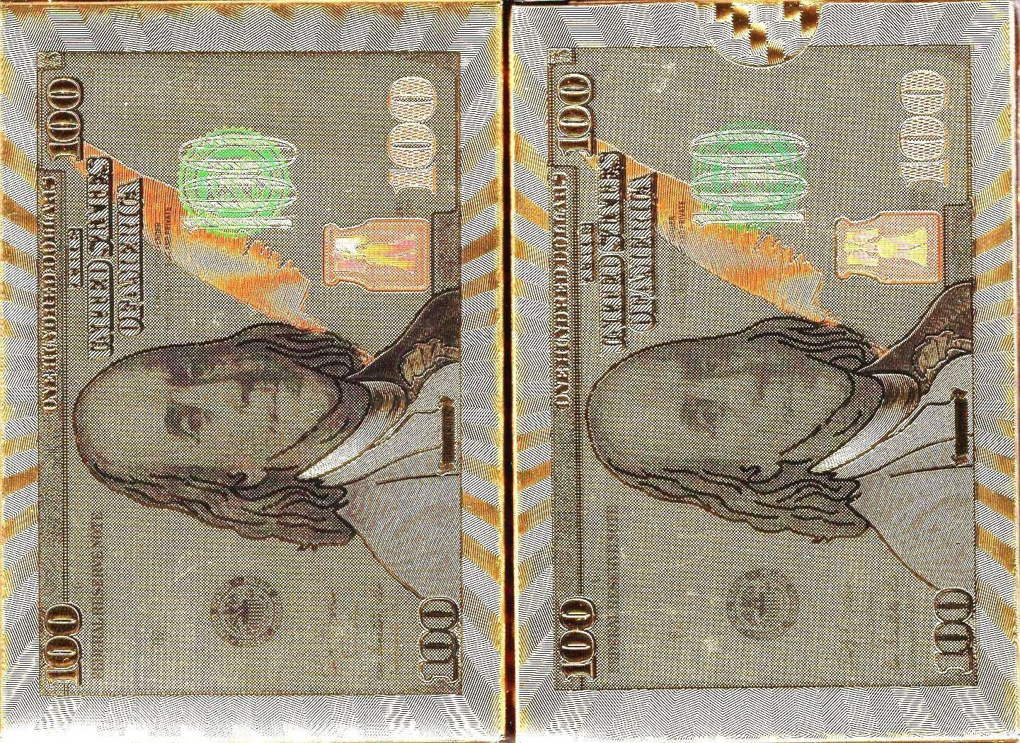$100 Bill Foil Playing Cards - Gold & Silver