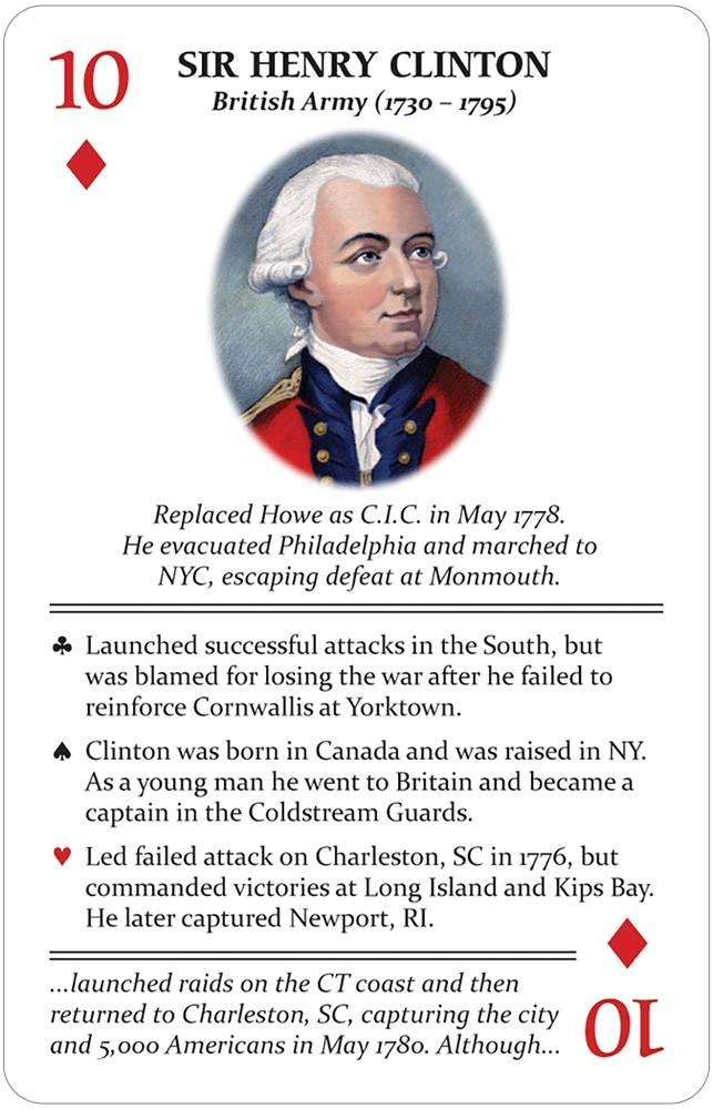 Famous Generals of the American Revolution Playing Cards USGS