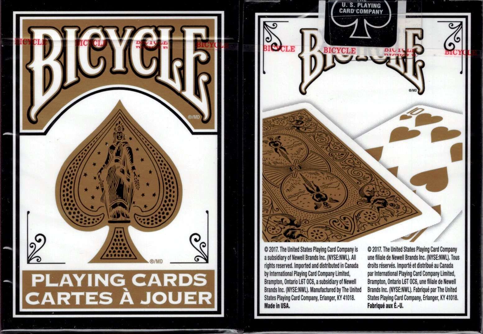 Fashion Gold & Black Bicycle Playing Cards