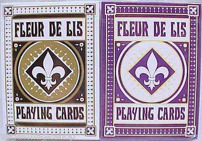 Fleur De Lis Purple & Black 2 Deck Set Bundle Playing Cards