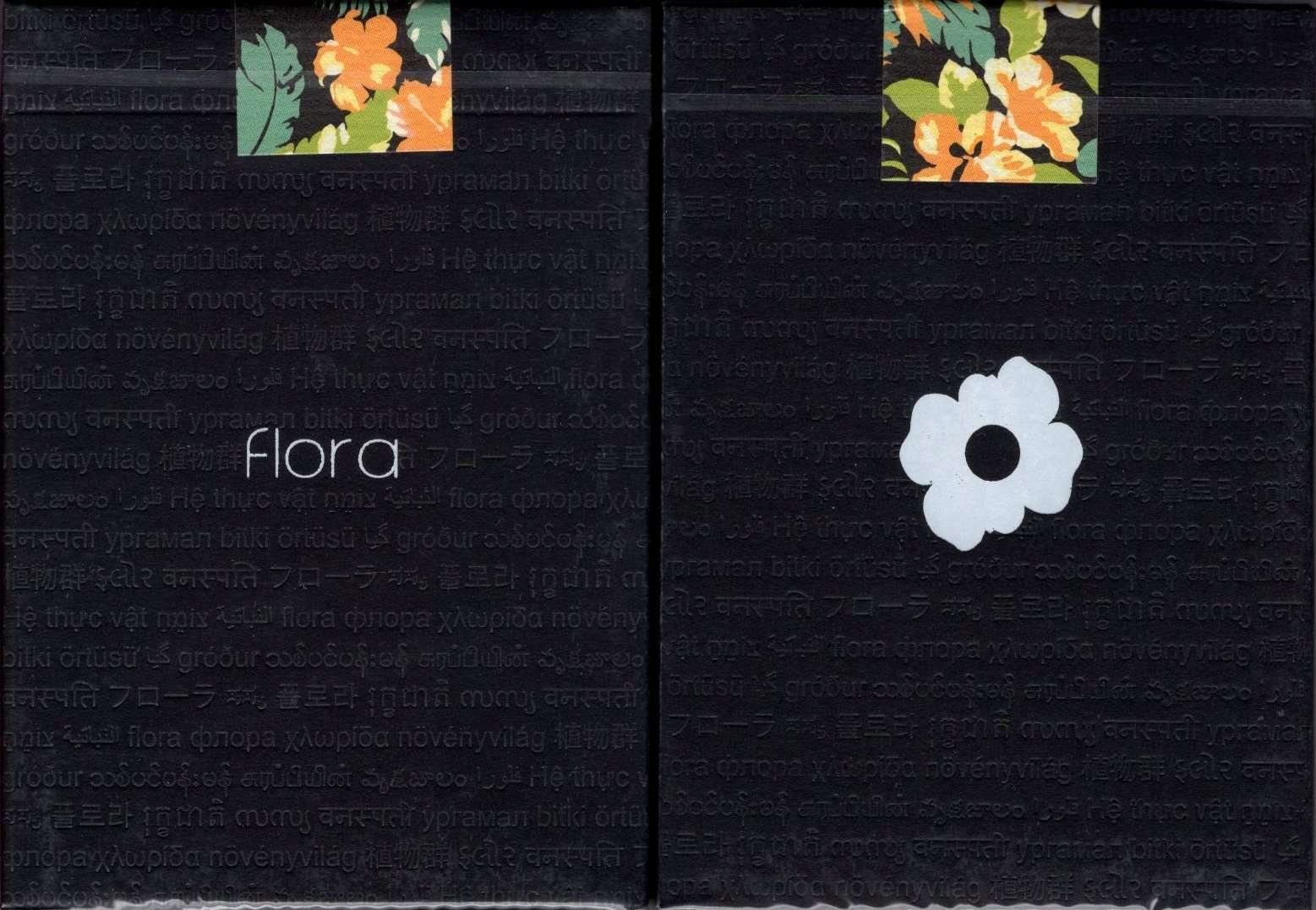 Flora Black Playing Cards USPCC