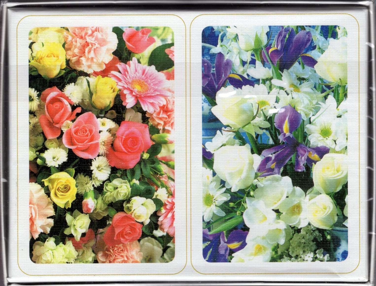 Floral Paradise Pink 2 Deck Set Bridge Playing Cards by Piatnik