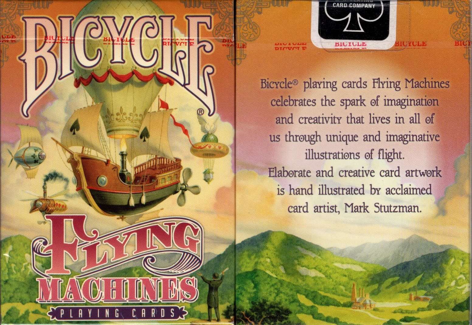 Flying Machines Red Bicycle Playing Cards
