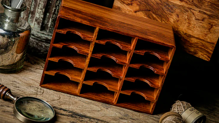 15 Deck Rosewood Wooden Playing Cards Cabinet Display