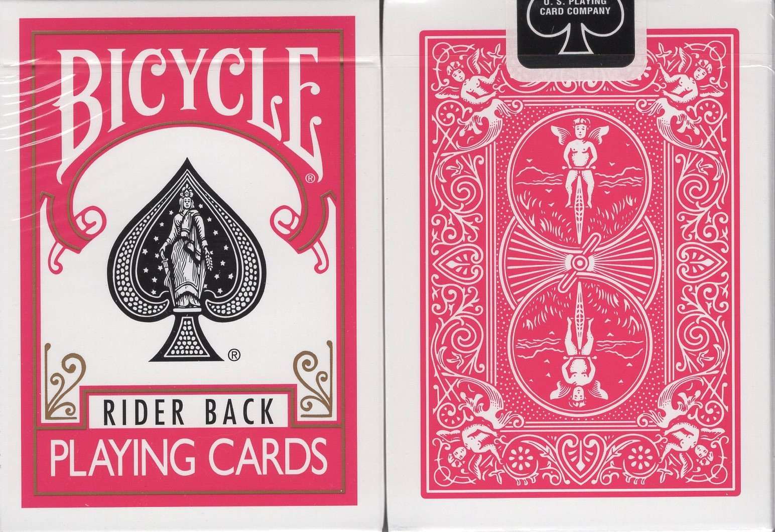 Fuchsia Rider Back Bicycle Playing Cards with Gaff Cards and 1 Joker