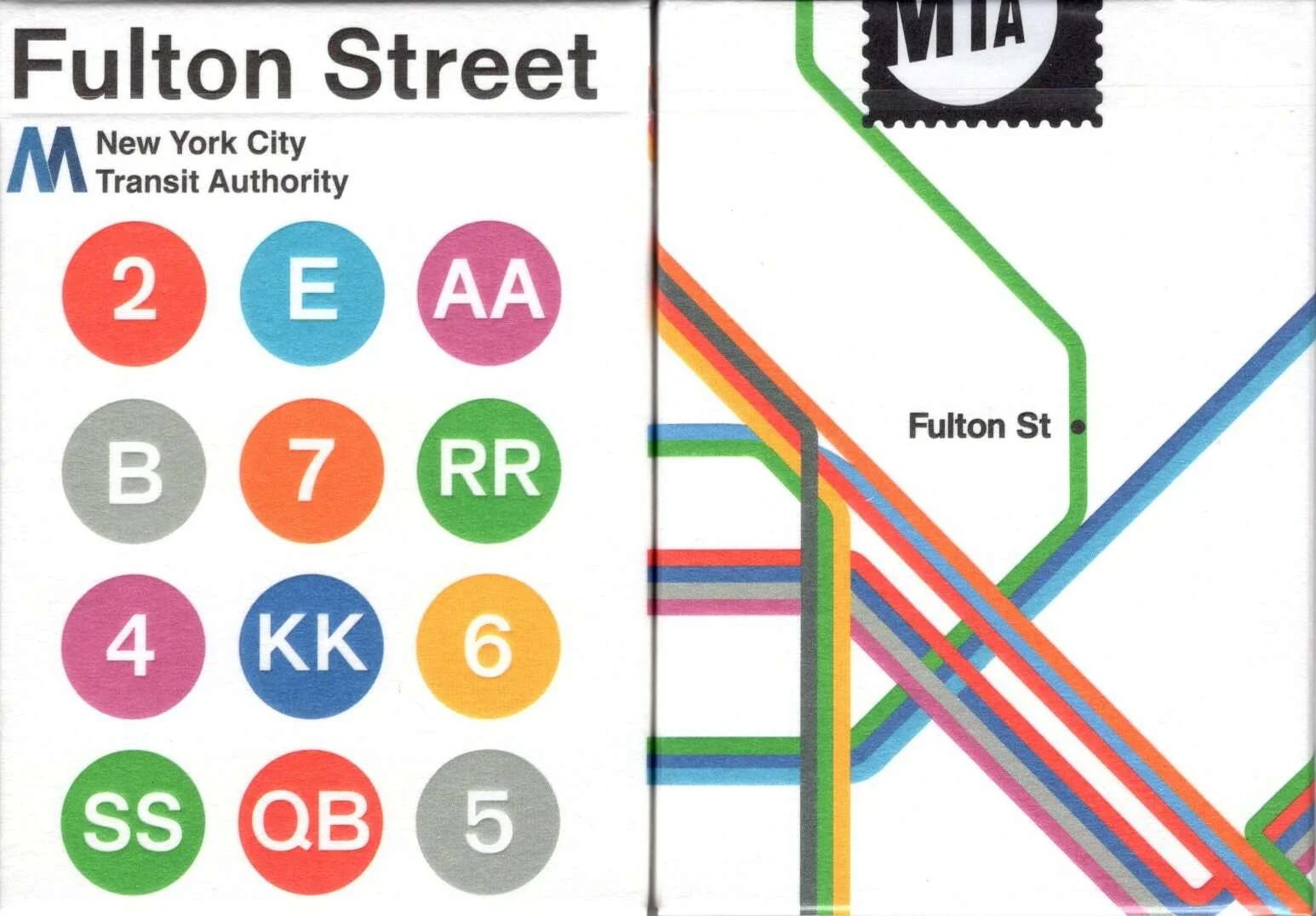 Fulton Street MTA 1972 Vignelli Map Playing Cards USPCC