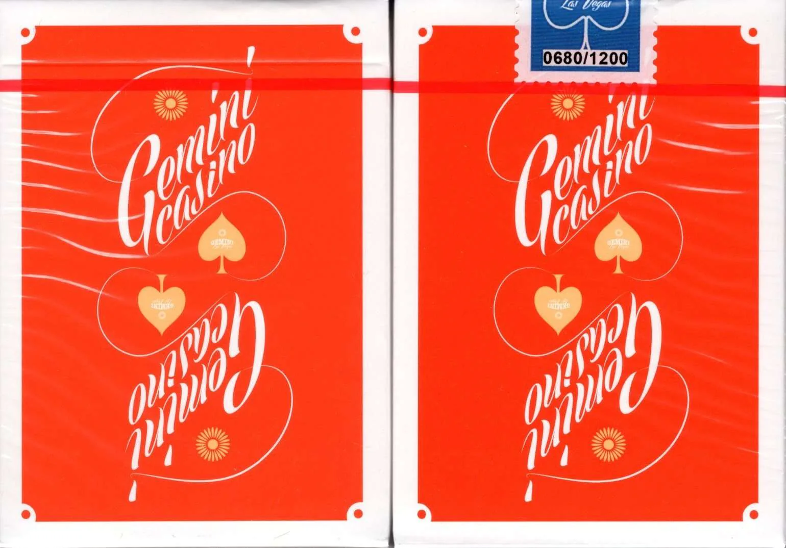 Gemini Casino 1975 Orange Playing Cards USPCC