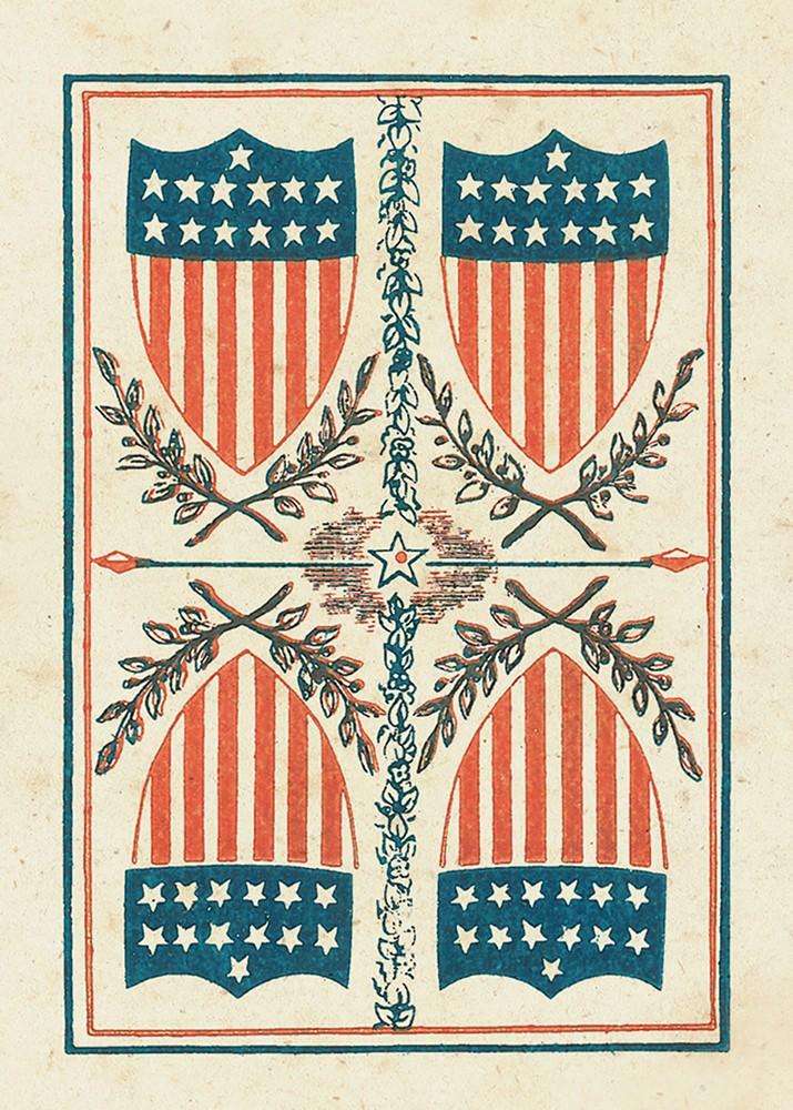 1863 Patent National Reproduction Playing Cards USGS