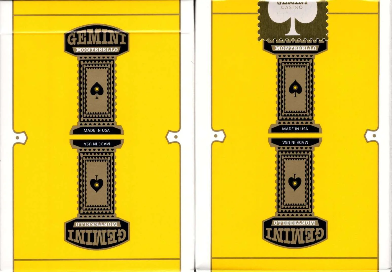Gemini Casino Yellow Playing Cards USPCC