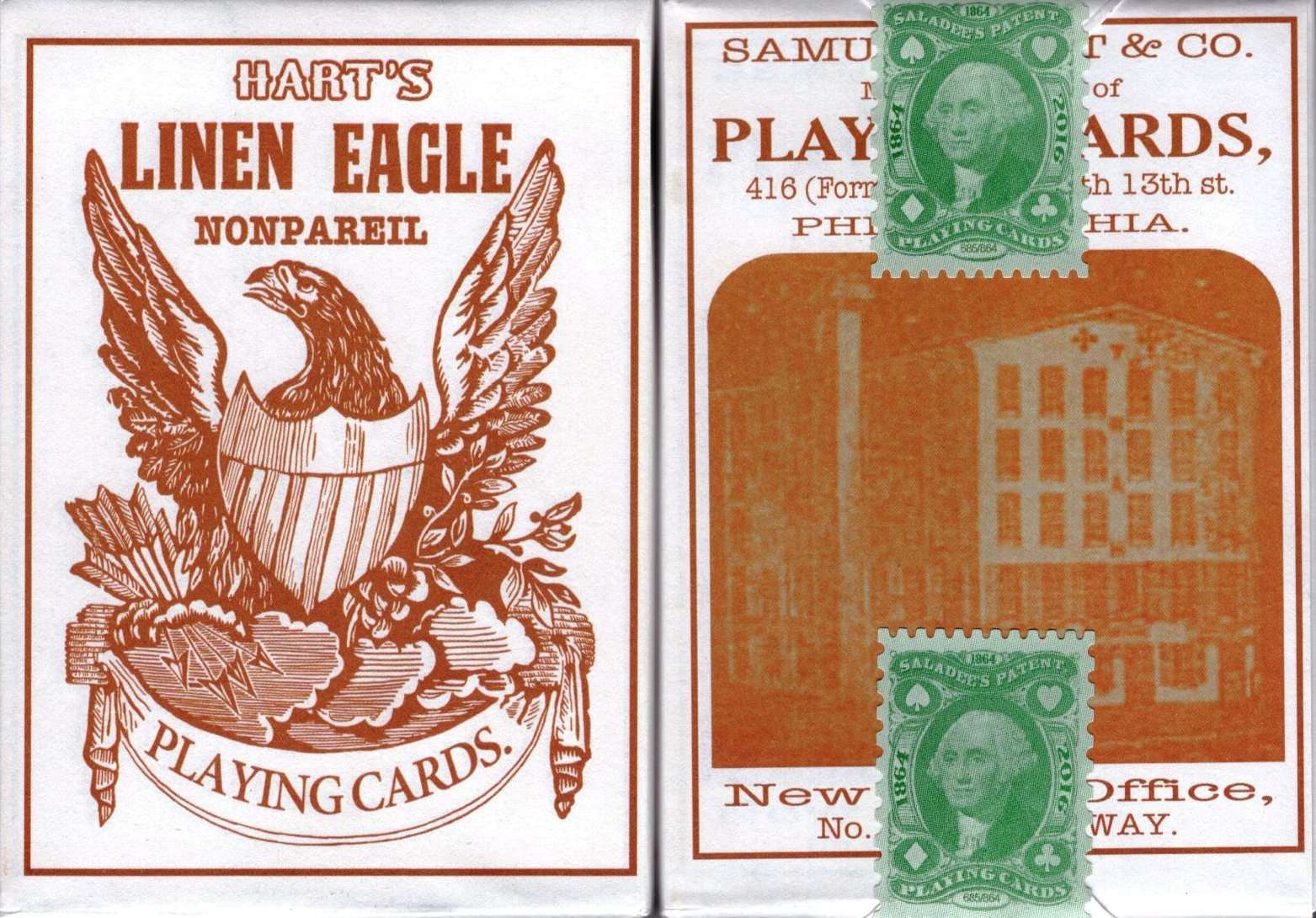 1864 Saladee's Replica Playing Cards Original Release Deck Hart's Linen Eagle