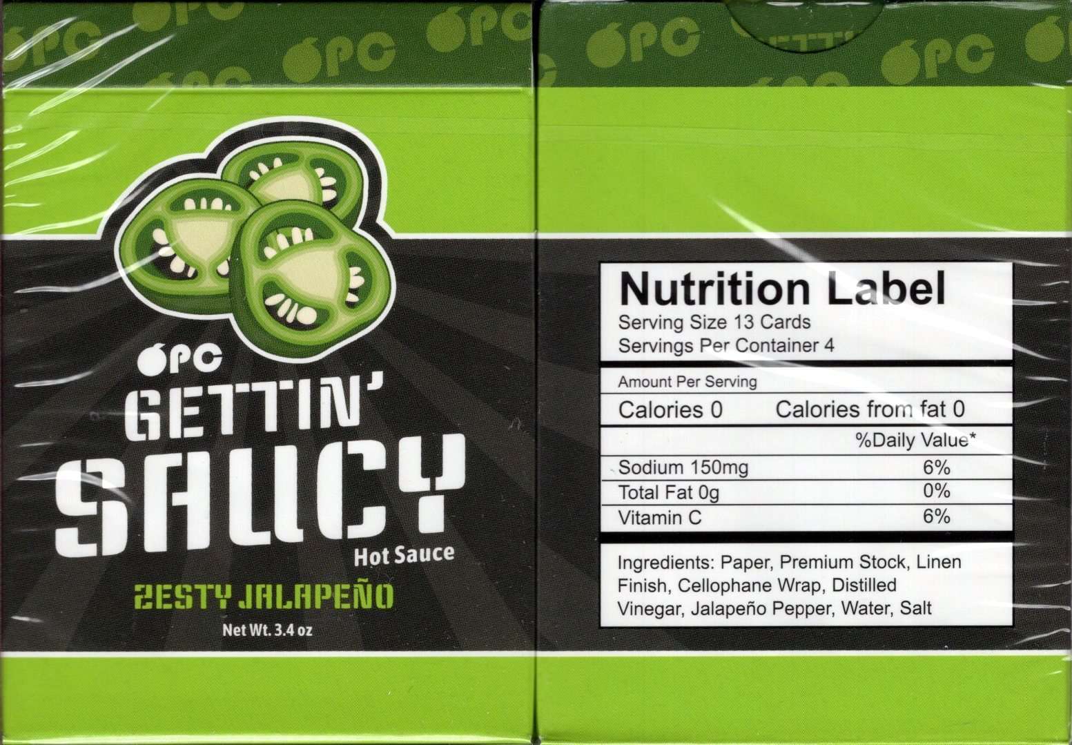 Gettin' Saucy Jalapeno Playing Cards USPCC