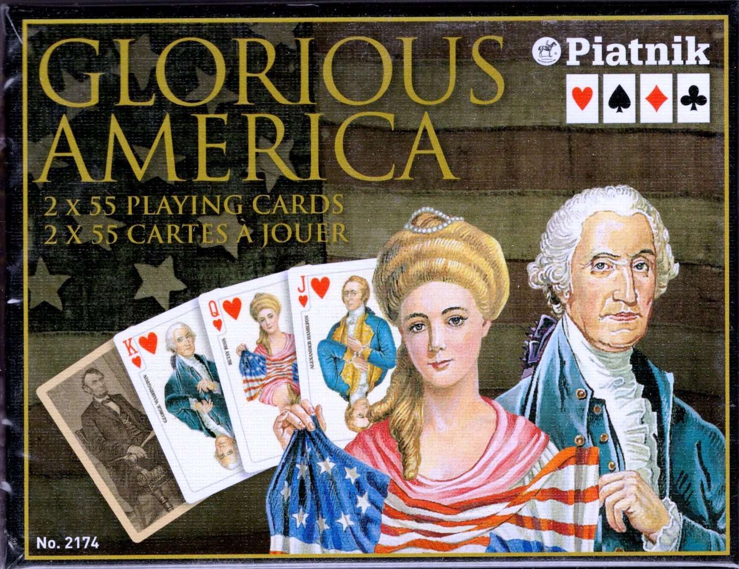 Glorious America 2 Deck Set Bridge Size Playing Cards Piatnik