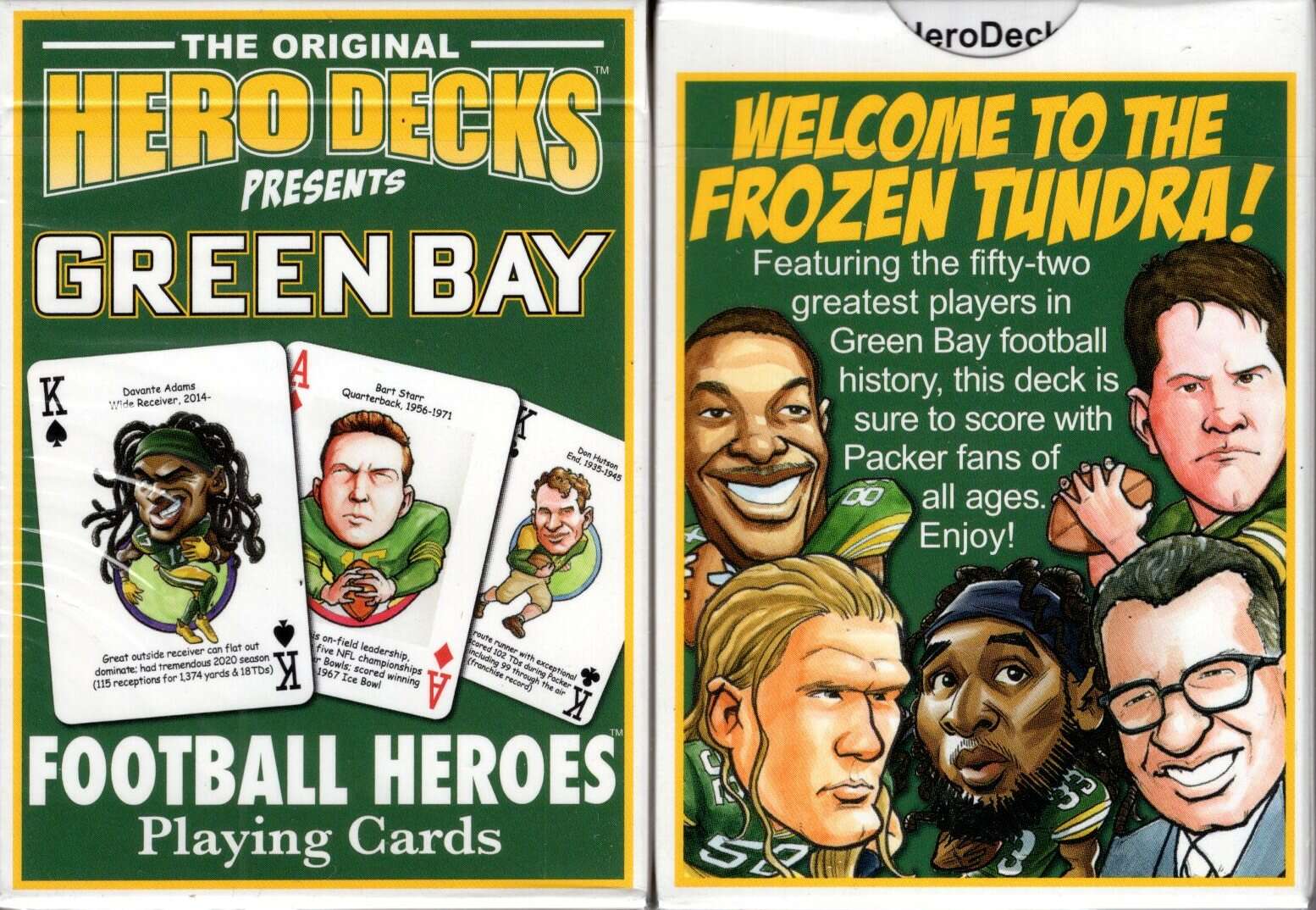Green Bay Football Heroes Playing Cards
