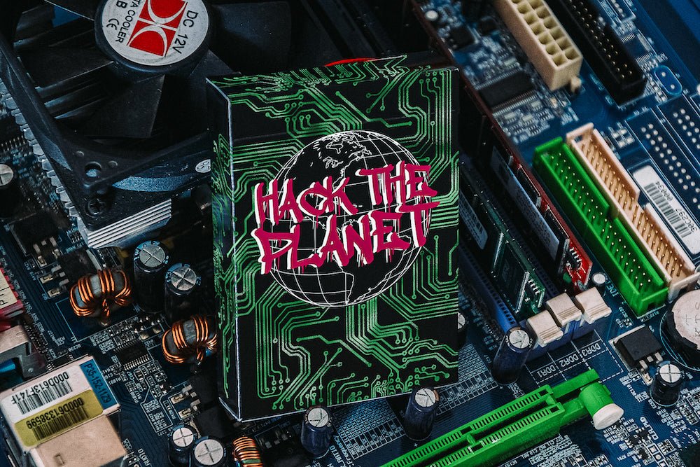 Hack The Planet Black Hat Playing Cards with Numbered Seal - USPCC