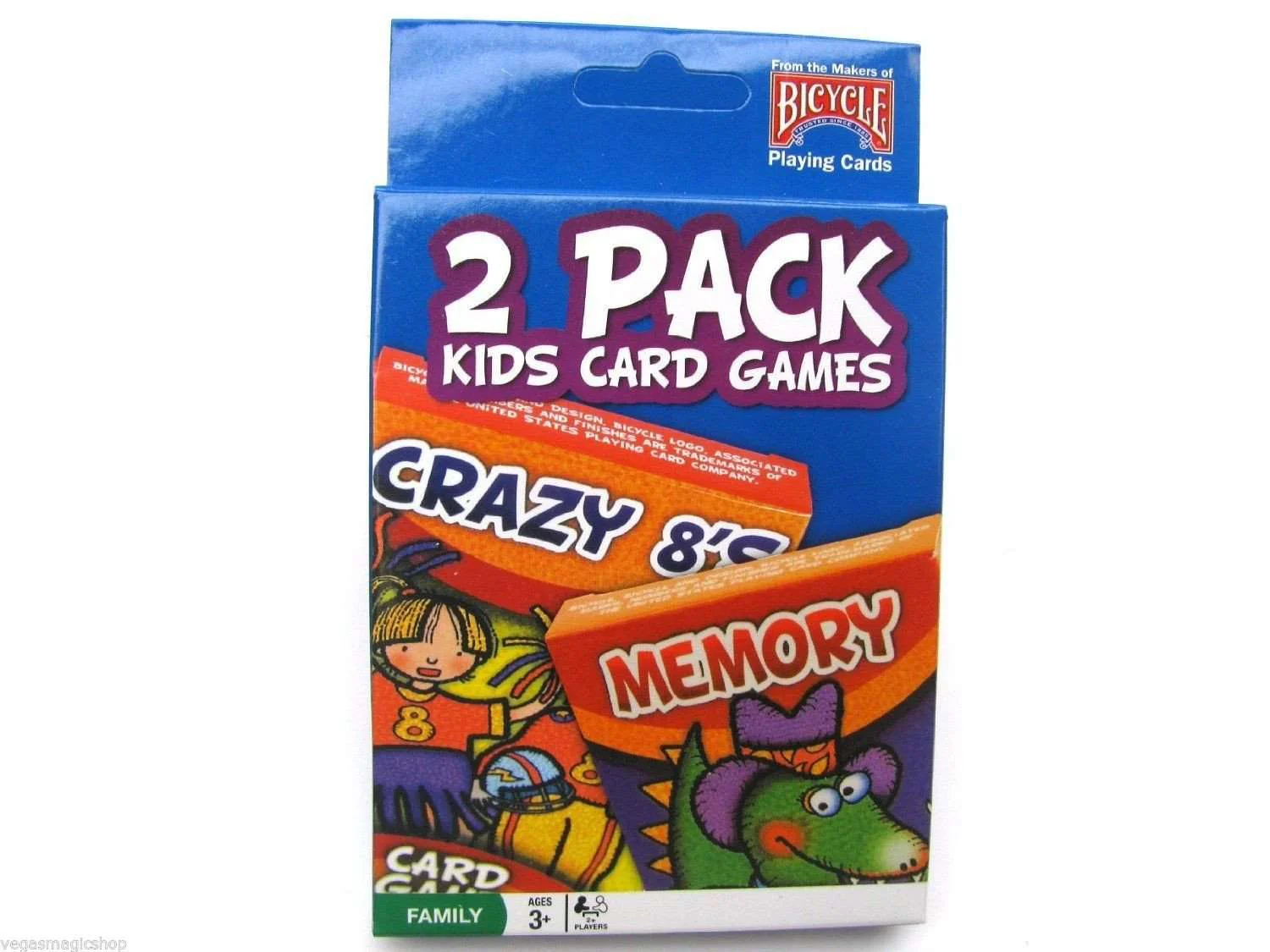 2 Pack Kids Card Games Playing Cards - Crazy 8's & Memory