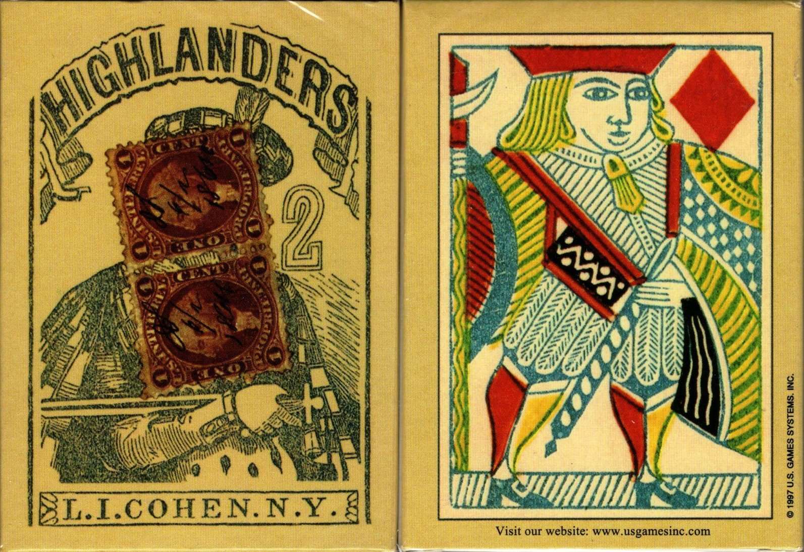 Highlanders 1864 Reproduction Playing Cards USGS