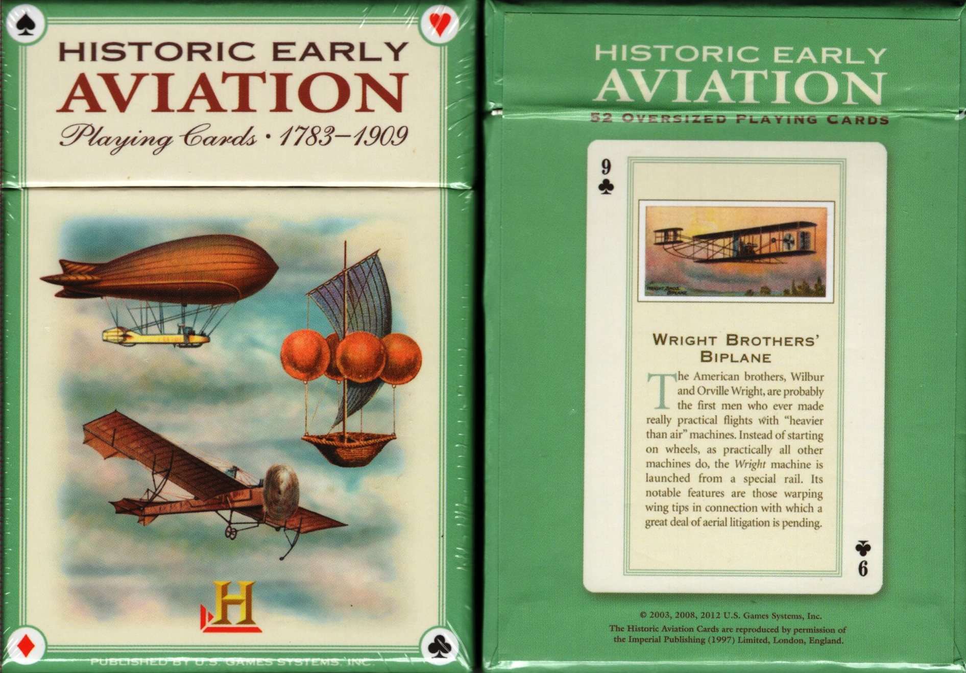 Historic Early Aviation 1783-1909 Playing Cards USGS