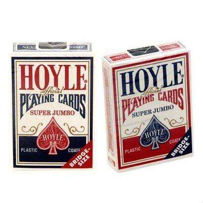 Hoyle Super Jumbo Index Red & Blue 2 Deck Set Playing Cards Bridge Size