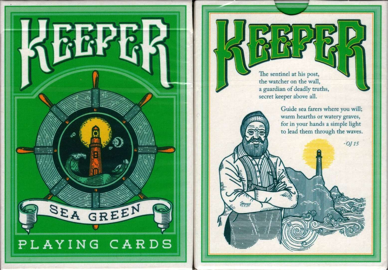 Keepers Sea Green Playing Cards Cartamundi