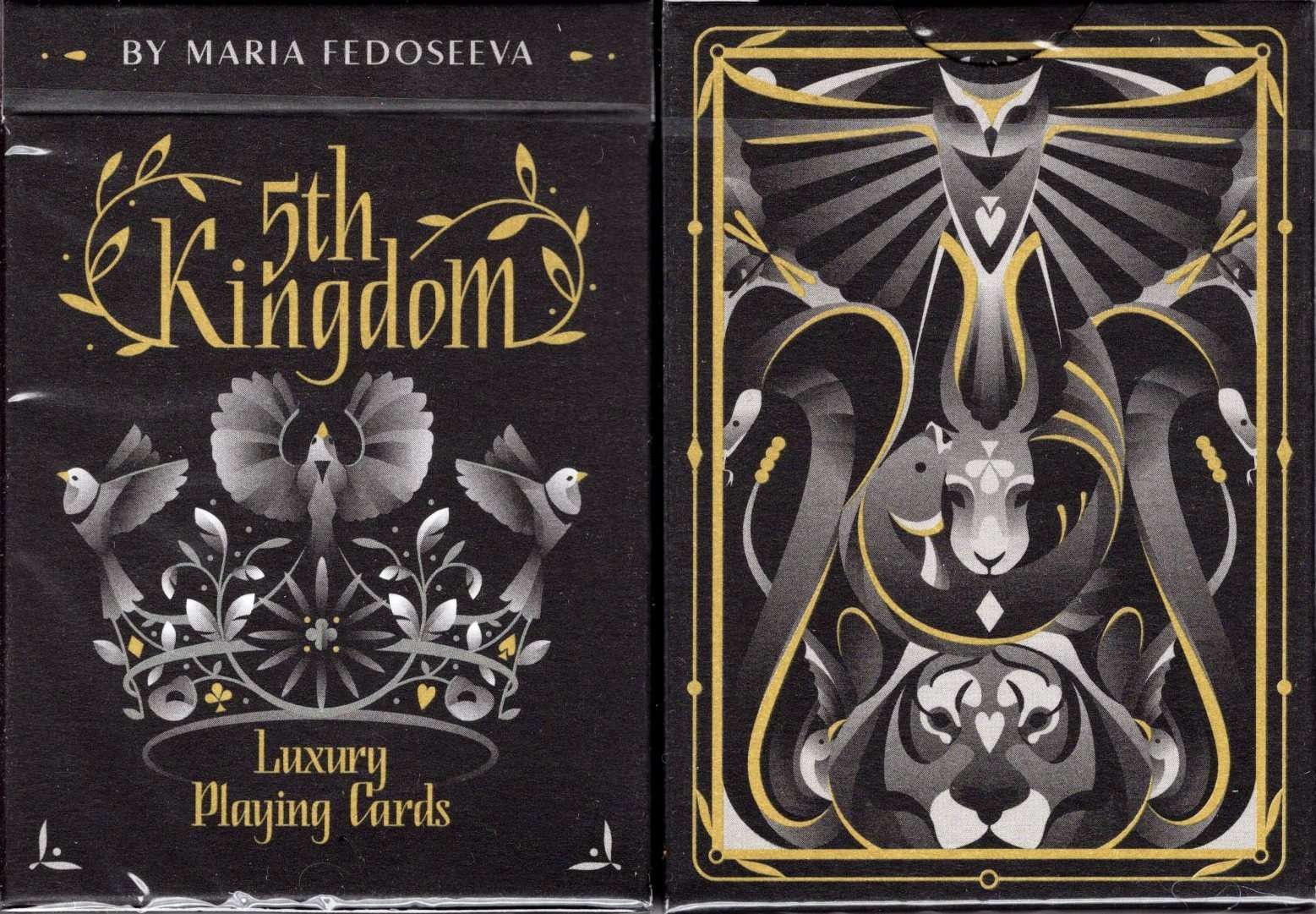5th Kingdom Black Gold Gilded Playing Cards USPCC