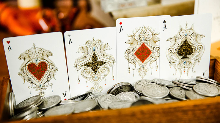 Kingdom Classic Silver Playing Card Collection 2 Deck Set USPCC