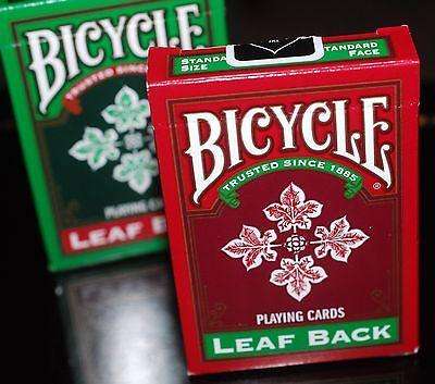 Leaf Back 2 Deck Set Green Red Bicycle Playing Cards