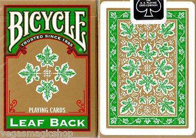 Leaf Back Green Gold Bicycle Playing Cards Deck