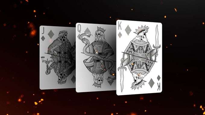 666 Greedy Gold & Skeletal Silver Playing Cards 2 Deck Set